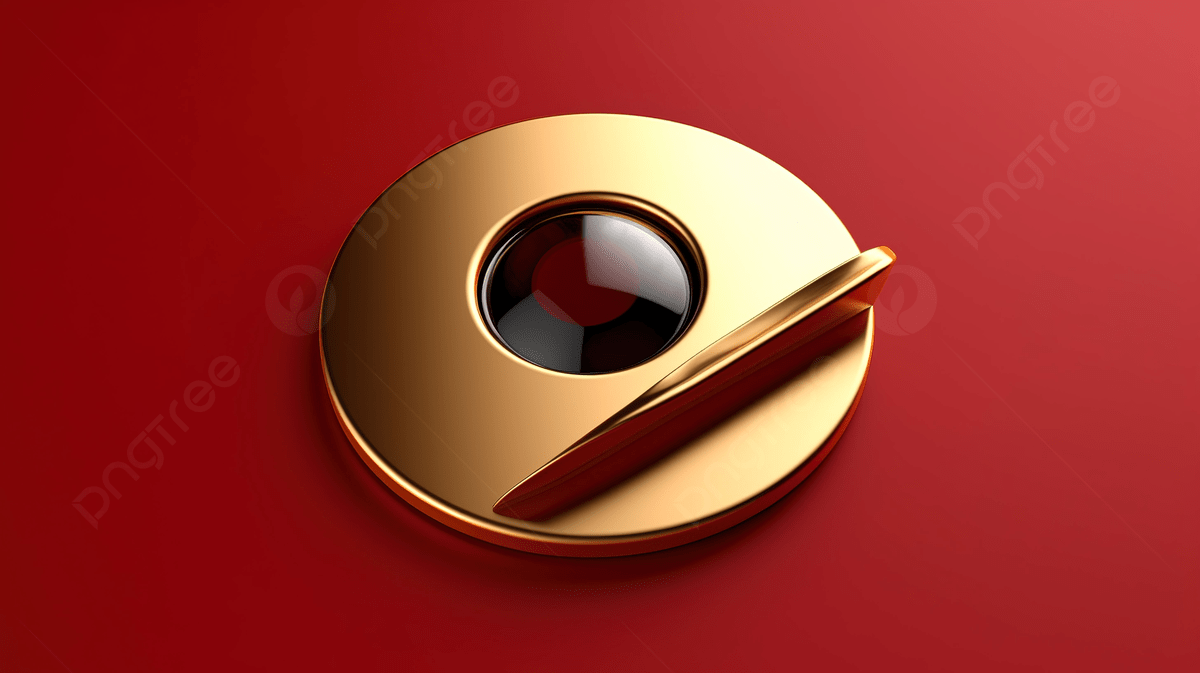 1200x673 Red Matte Gold Plate 3D Rendered Symbol
