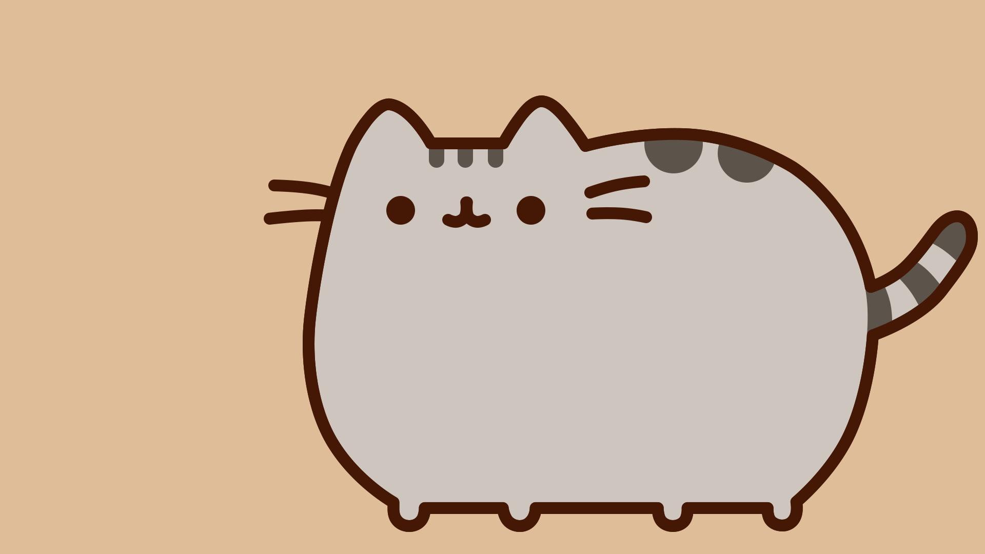 1920x1080 HD wallpaper: gray cat clip art, pusheen, pusheenthecat