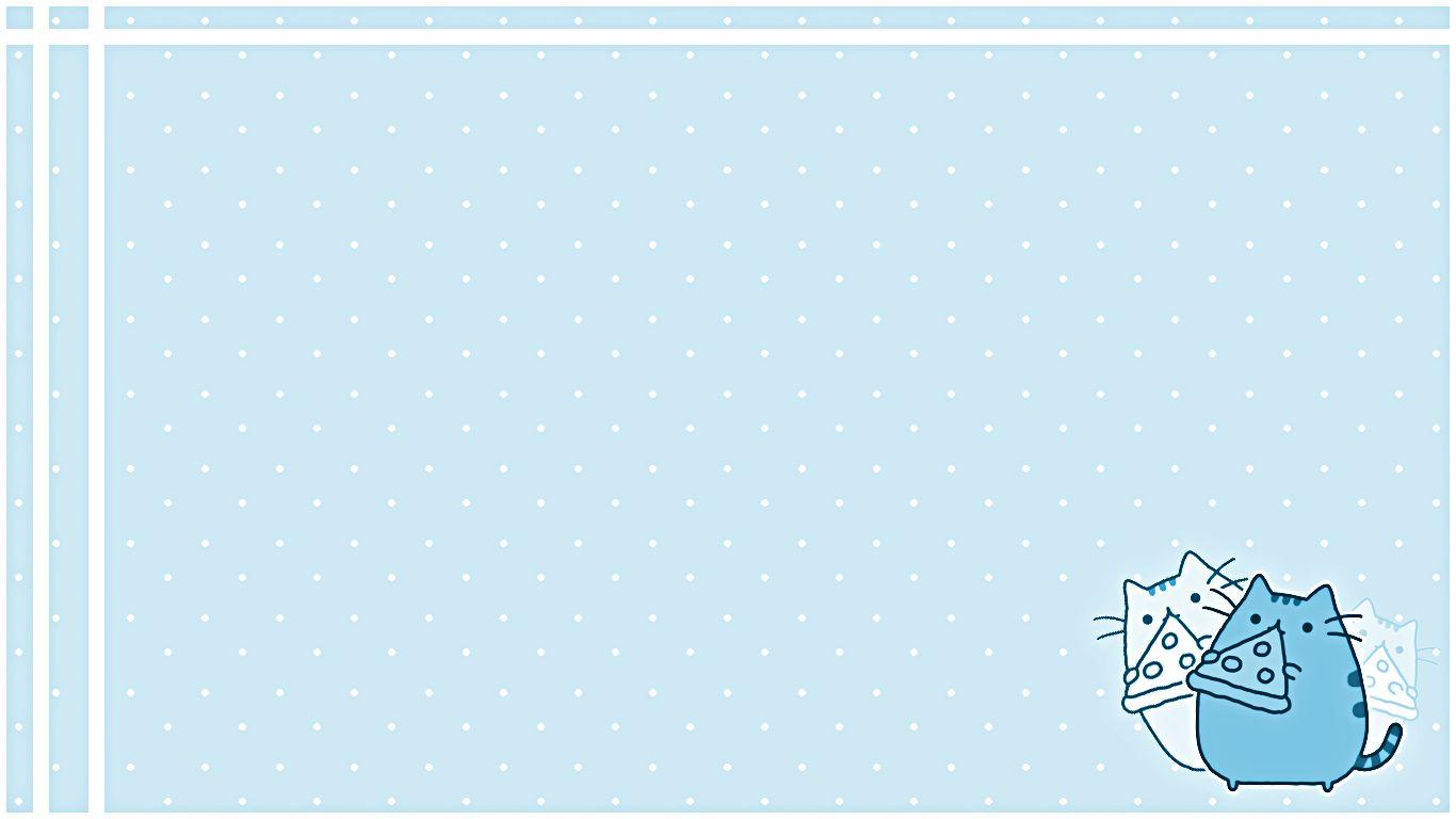 1366x768 Pusheen Cat Desktop Wallpaper