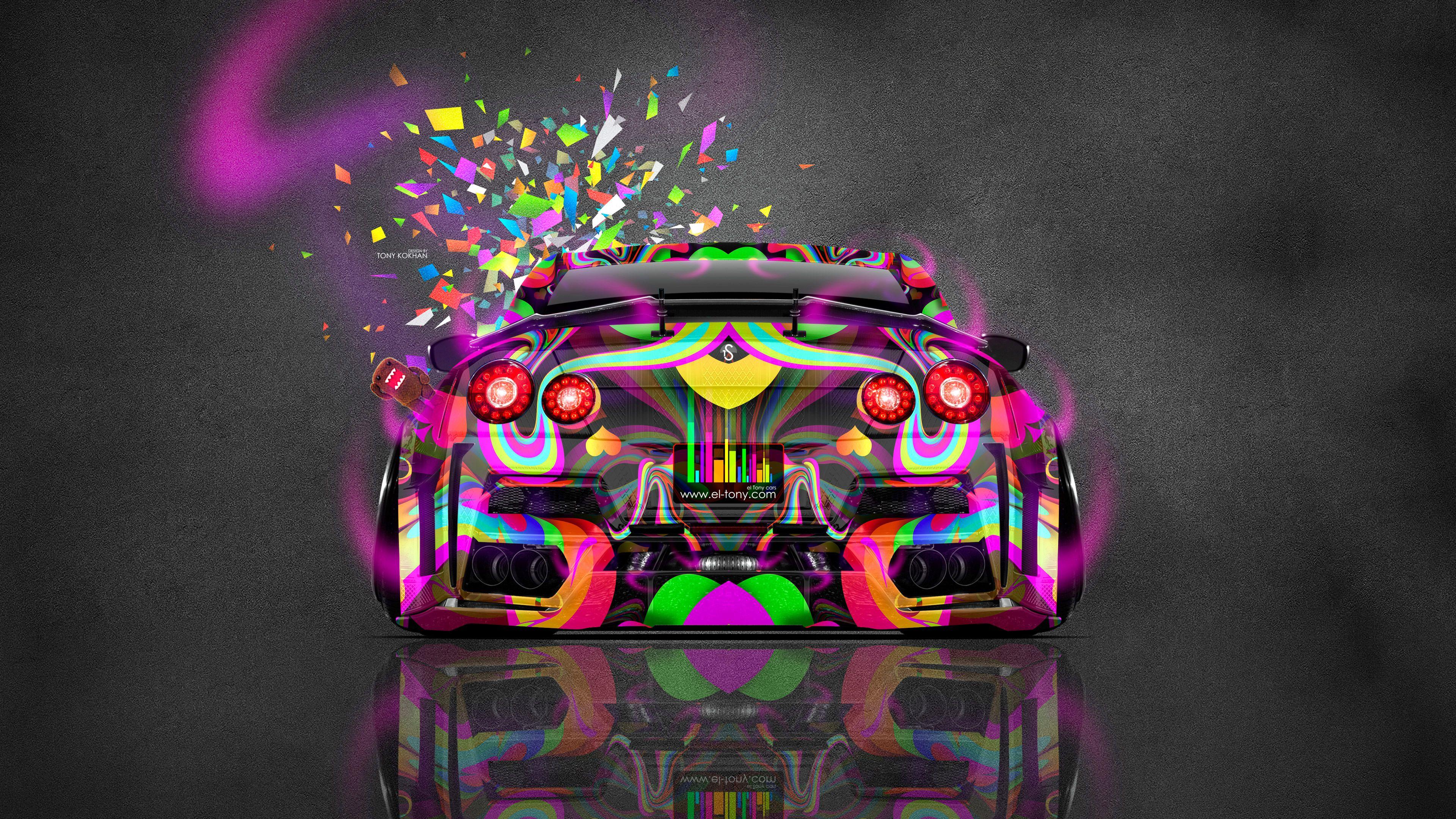 3840x2160 Nissan GTR R35 Kuhl Back JDM Domo Kun Toy Car 2016 Hình nền 4K