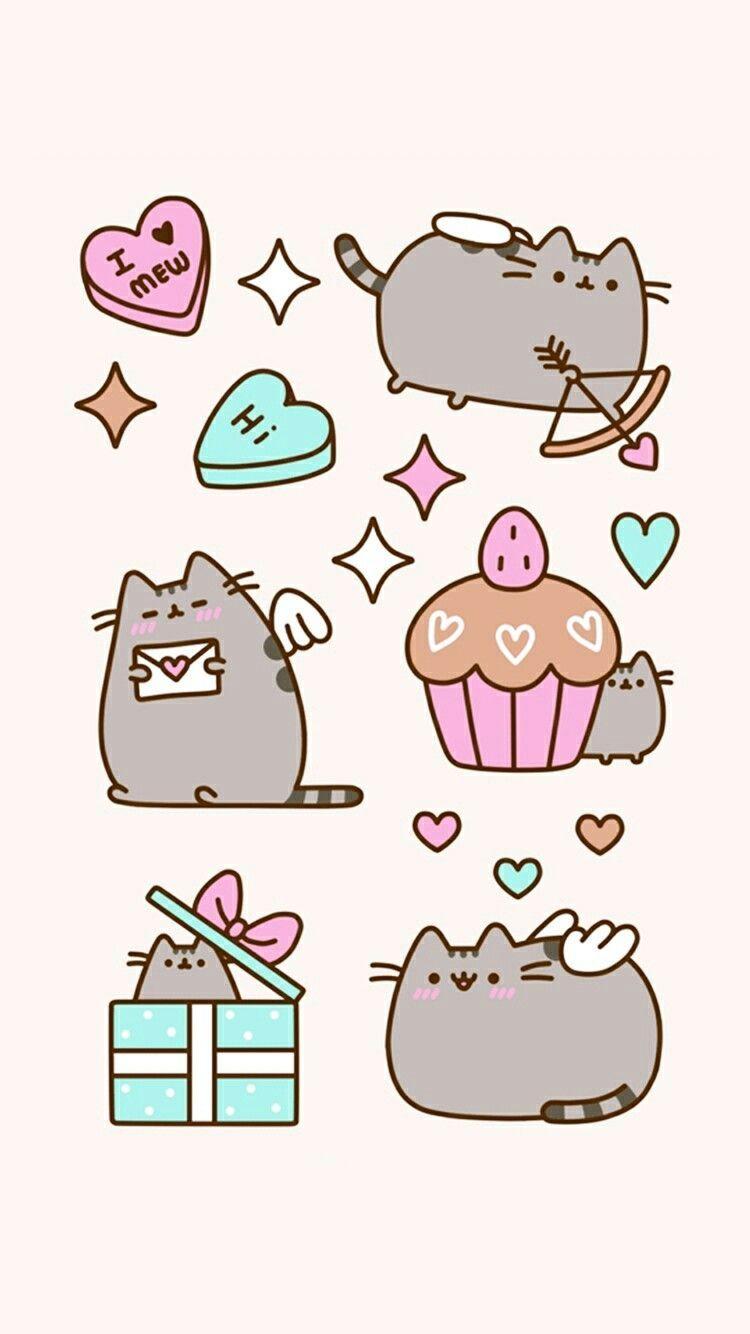750x1334 Cute Cartoon Cat iPhone Wallpaper at