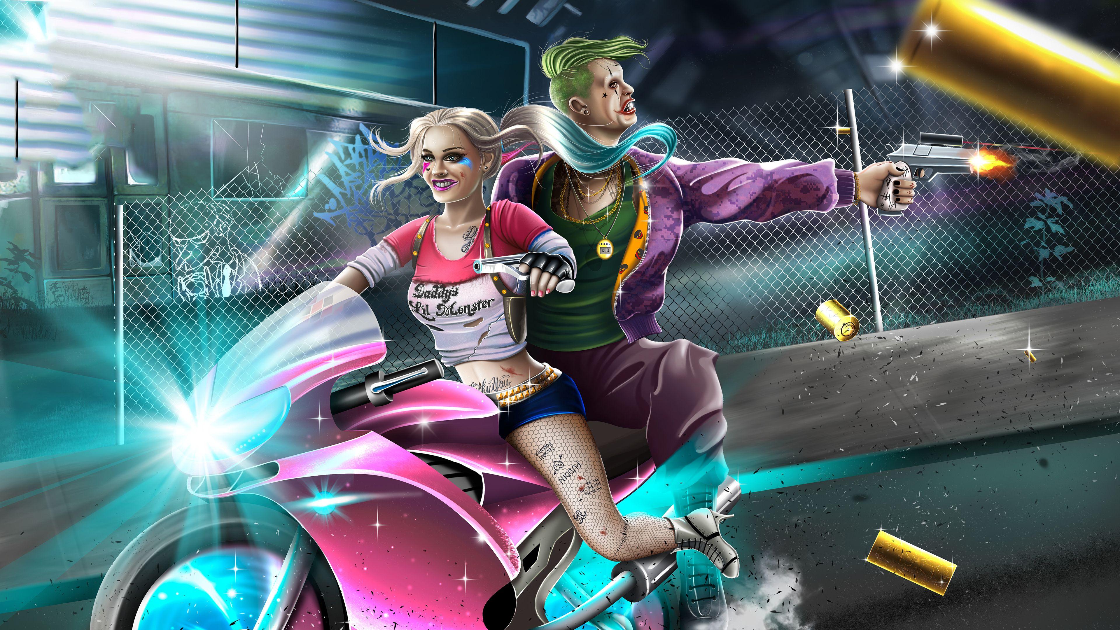 3840x2160 Wallpaper 4k Harley Quinn And Joker 4k Wallpaper, Artwork