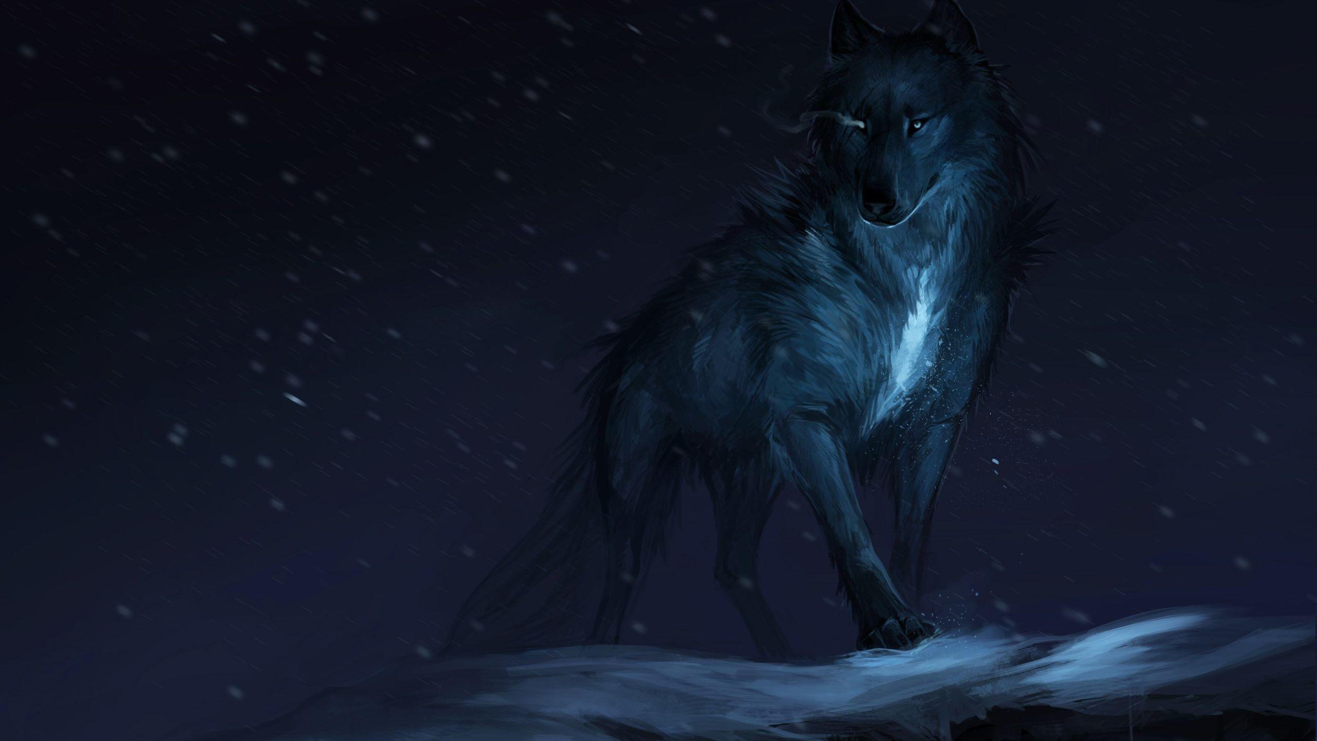 2560x1440 Ice Wolf Wallpaper