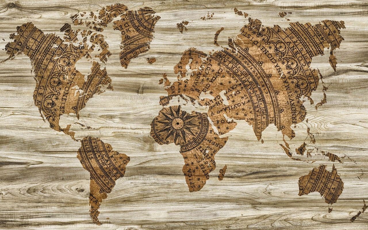 1280x800 Map Paper Wood photo