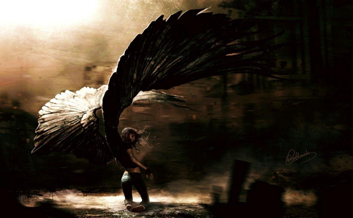 1203x744 Anime Fallen Angel Boy Desktop Wallpaper. HD Wallpaper Gallery