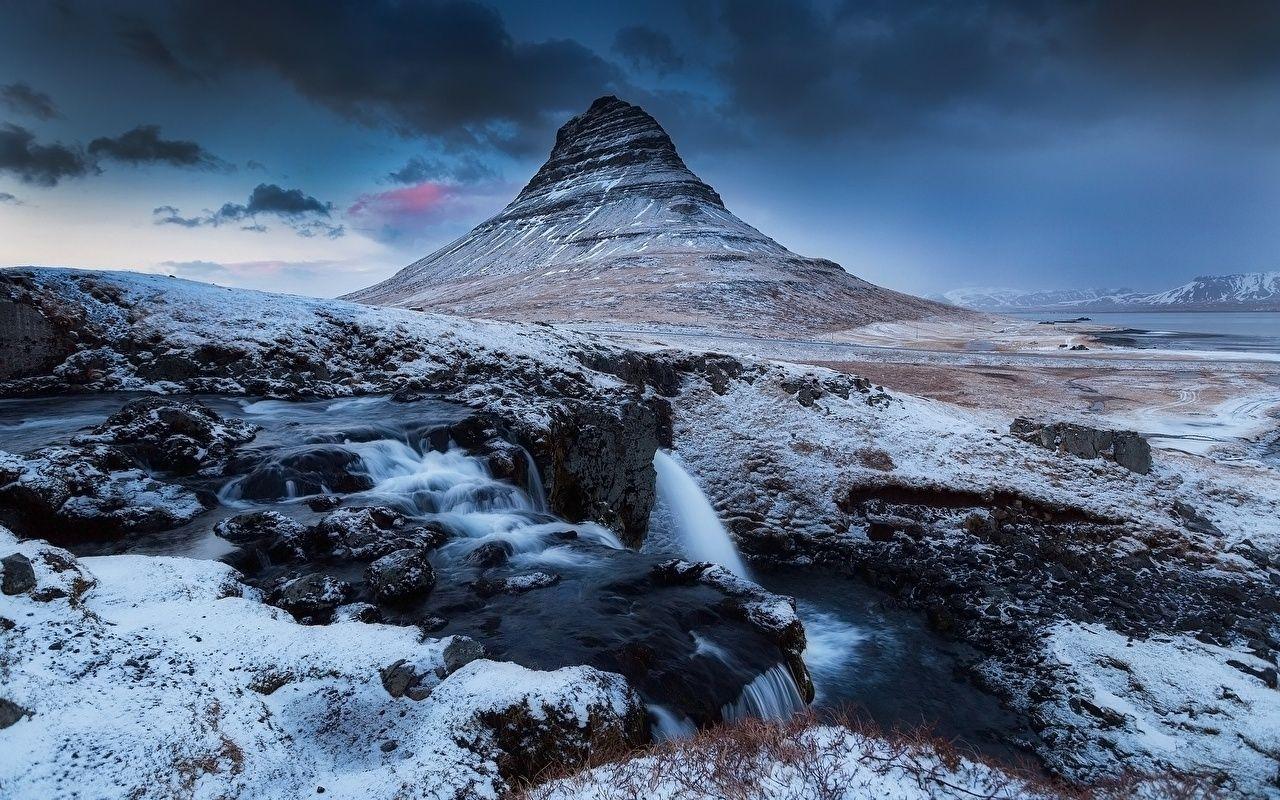 1280x800 image Kirkjufell Iceland Nature Mountains Snow