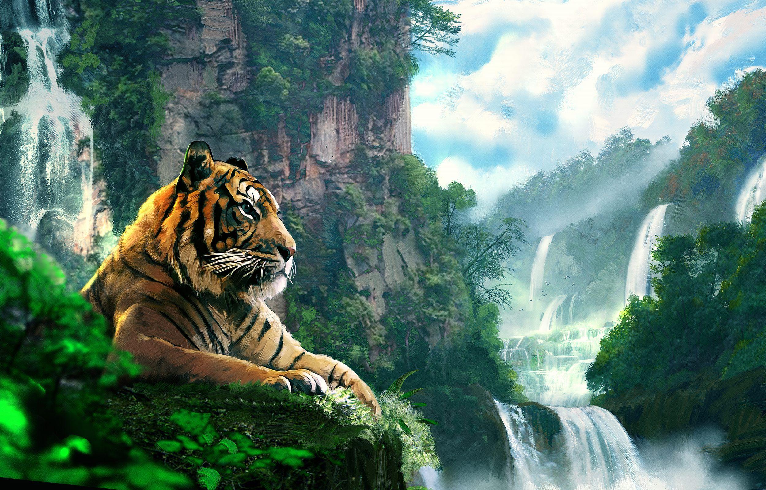 2500x1600 Tiger Painting Wallpaper