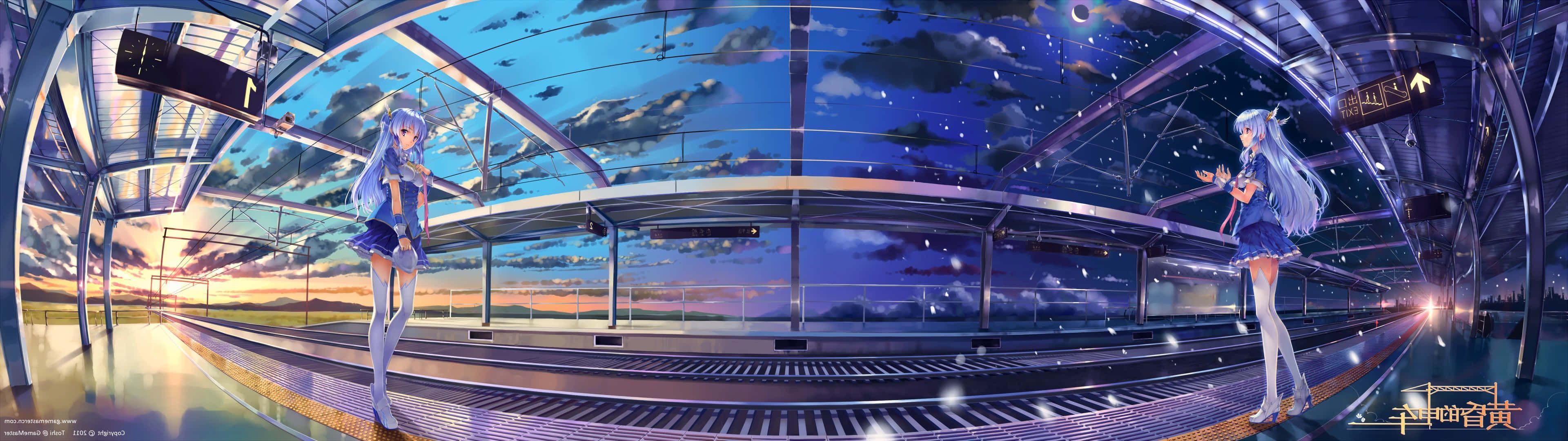 3840x1080 Download 3840x1080 Anime Blue Hair Girl