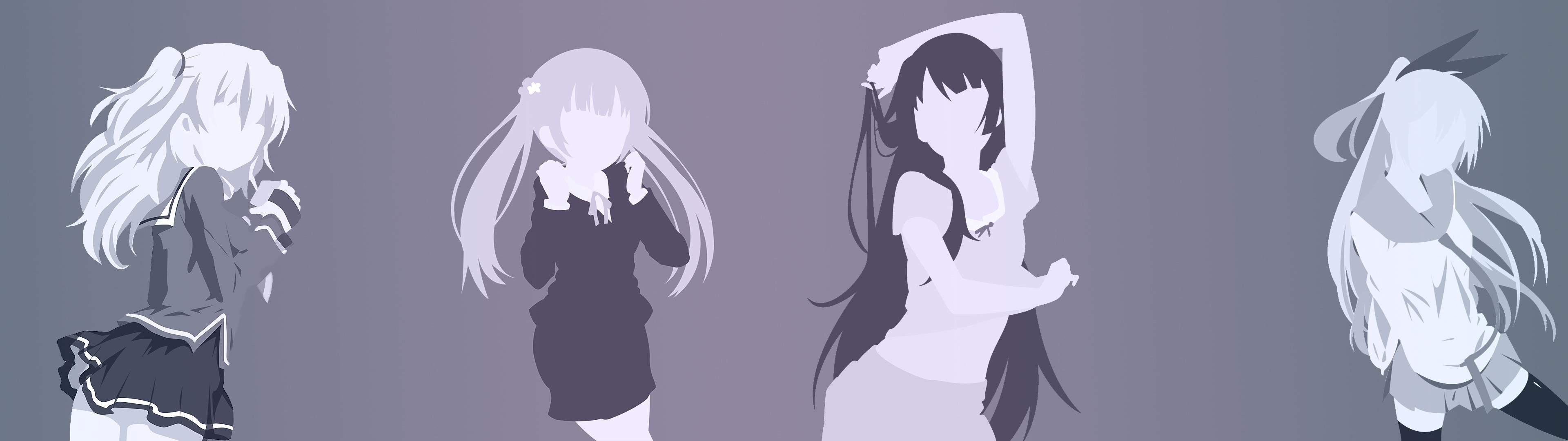 3840x1080 Dual Monitor Simplistic Styled Girls
