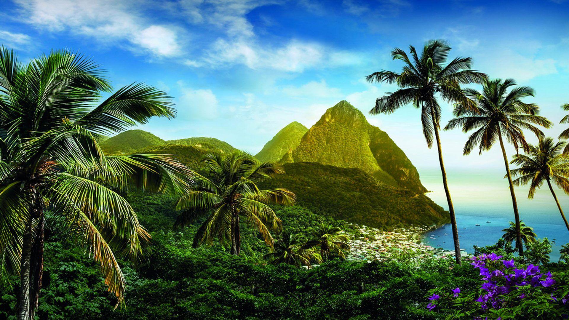 1920x1080 Beautiful Places Islands St Lucia, Caribbean Desktop HD Wallpaper