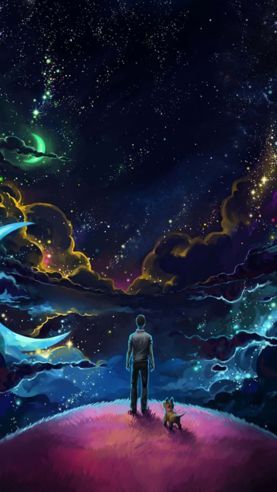 1080x1920 iPhone Xr Space Man And Dog Wallpaper