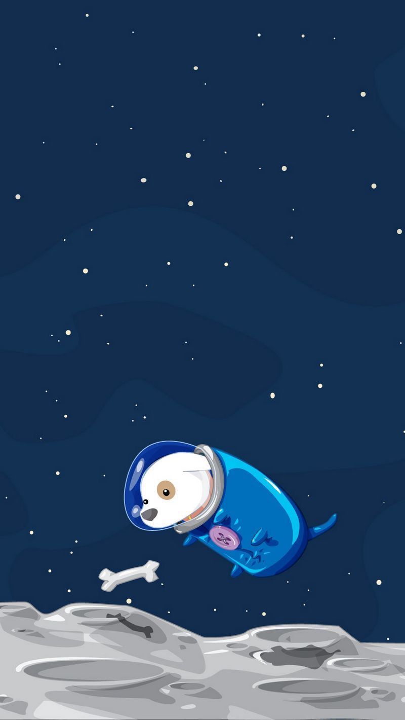 800x1420 Download wallpaper 800x1420 dog, space