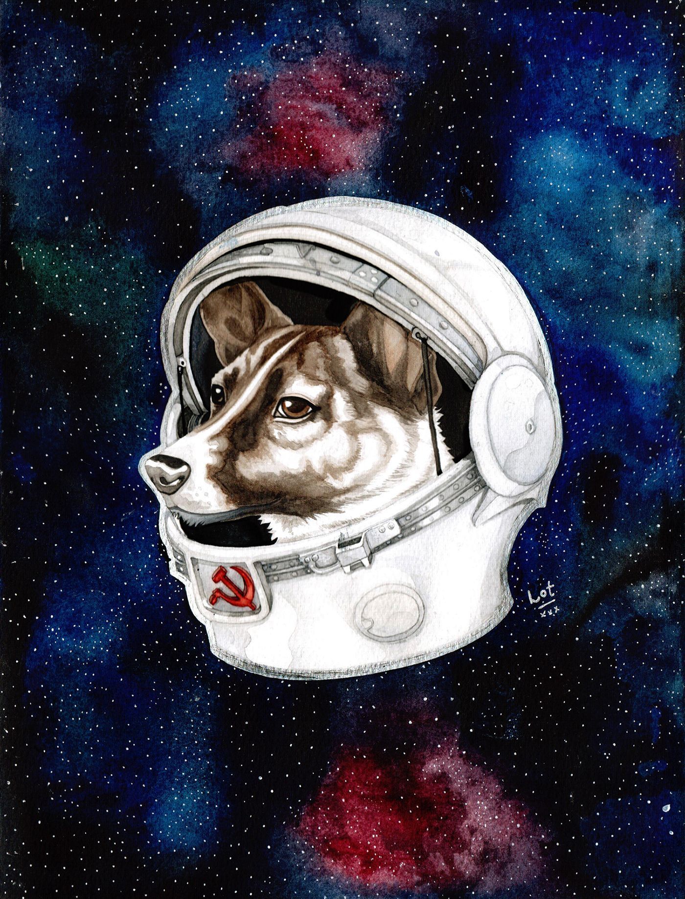 1400x1836 Laika Space Dog. Soviet Space Dogs