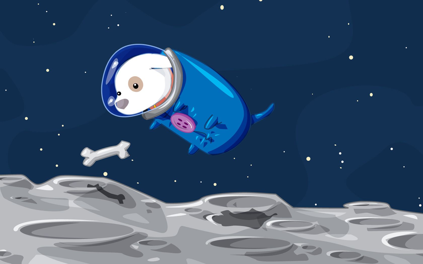 1680x1050 HD desktop wallpaper: Moon, Dog, Animal