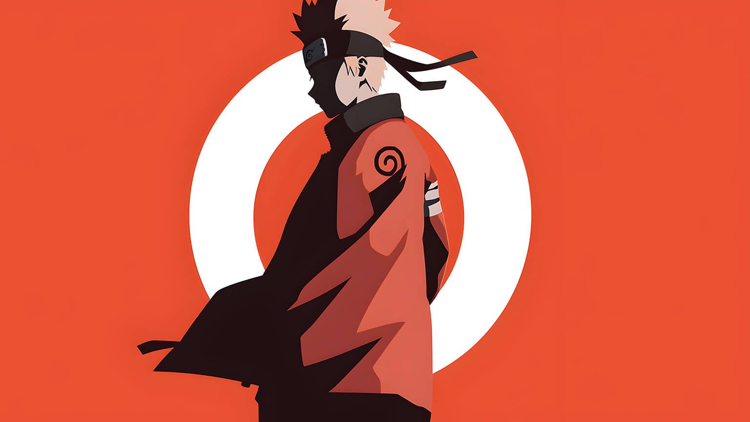 1536x864 Naruto Orange Minimalist Desktop