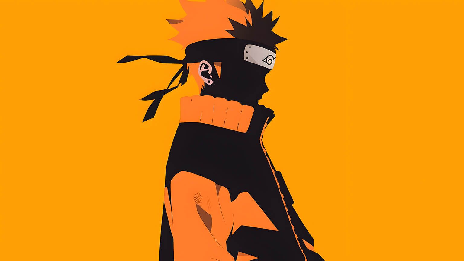 1536x864 Naruto Uzumaki Orange Minimalist
