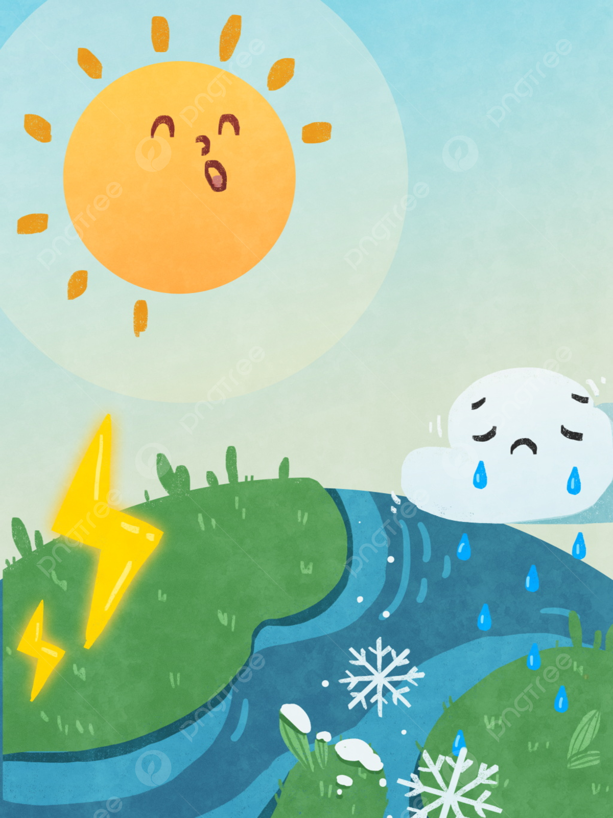 1200x1600 Green Hand Painted Light Rain Turn Sunny Day Background Wallpaper Image For Free Download