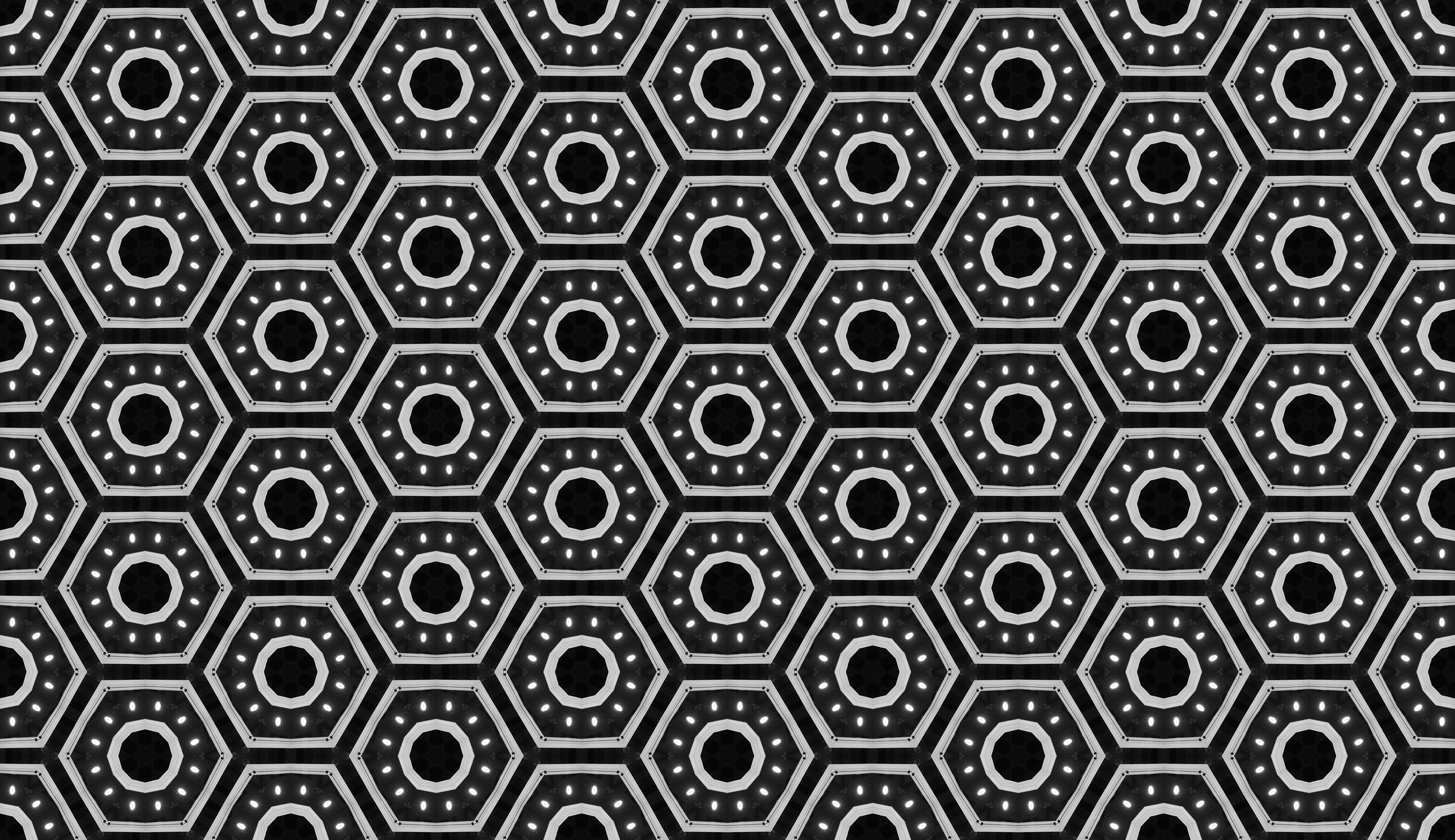 2800x1617 Honeycomb Futuristic Black White