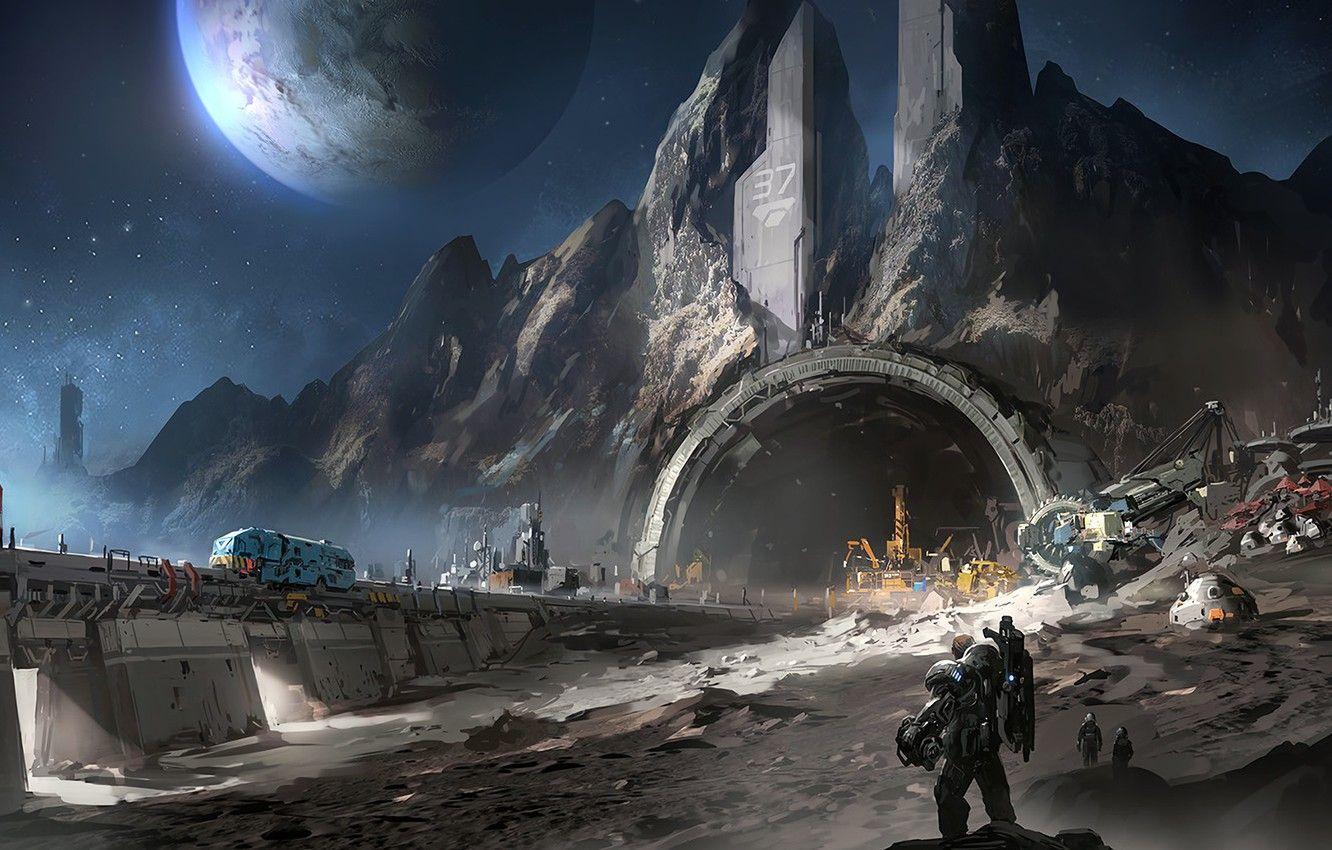 1332x850 Wallpaper fantasy, Space, stars, man, planet, digital art