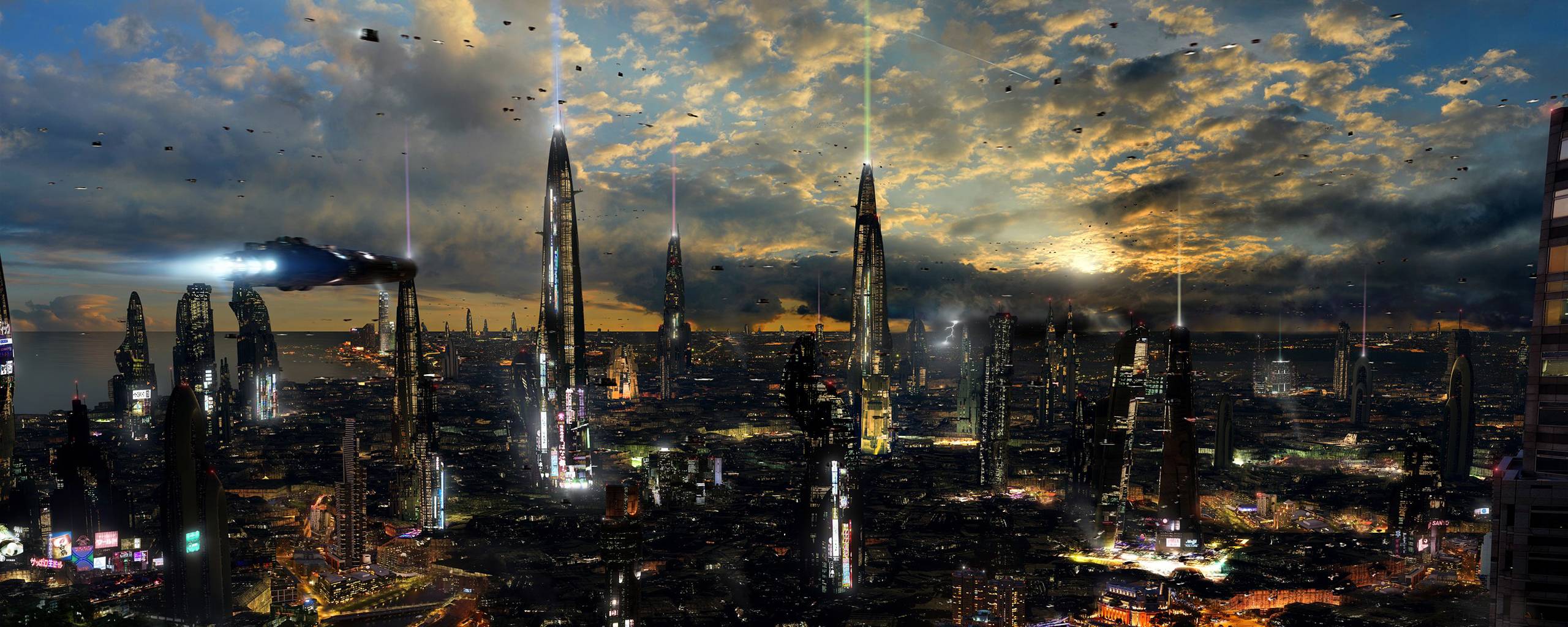 2560x1024 Futuristic Desktop Wallpaper