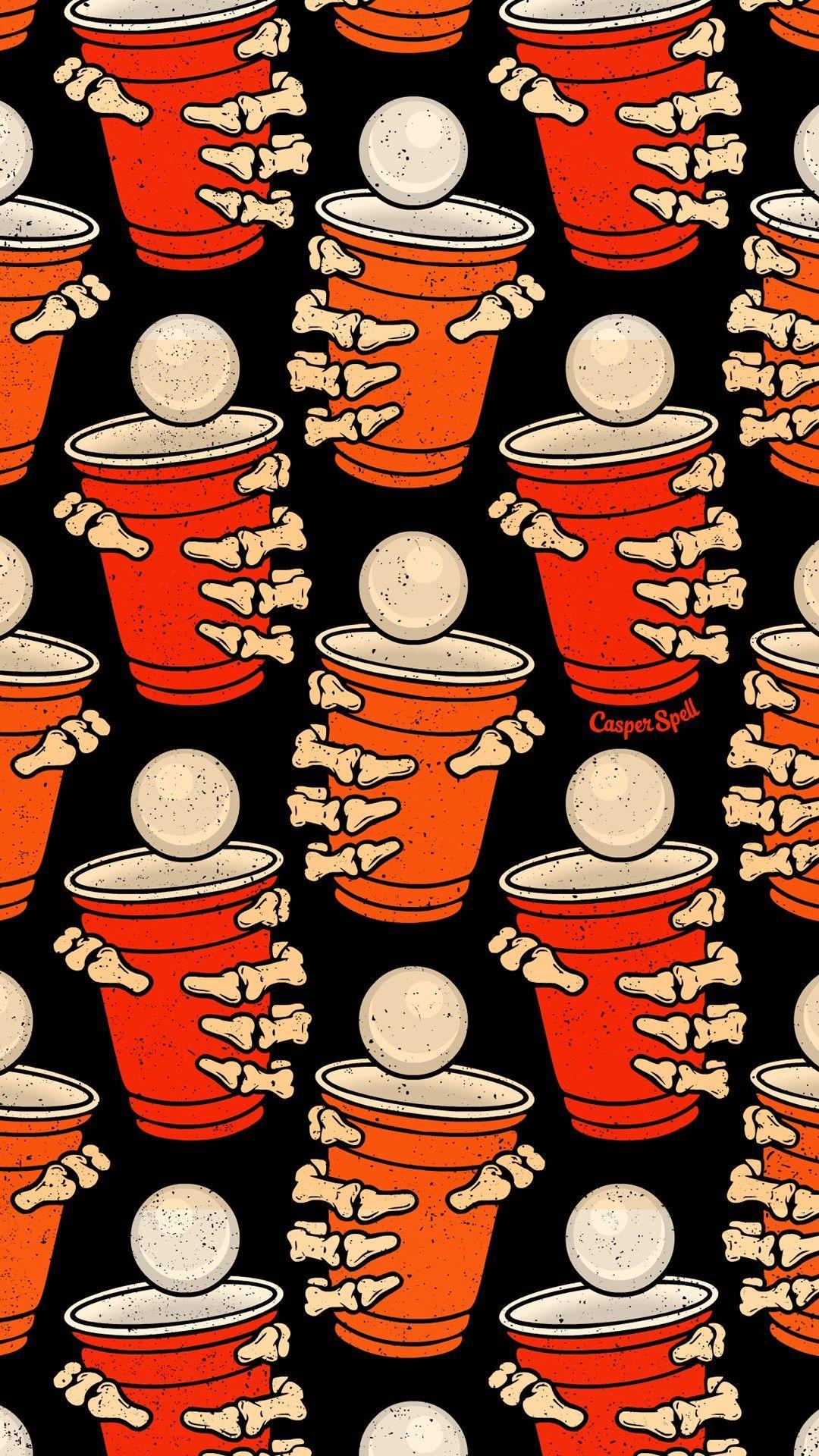 1080x1920 Fear Beer Pong Mavabre Creepy Spooky Halloween Wallpaper Repeat