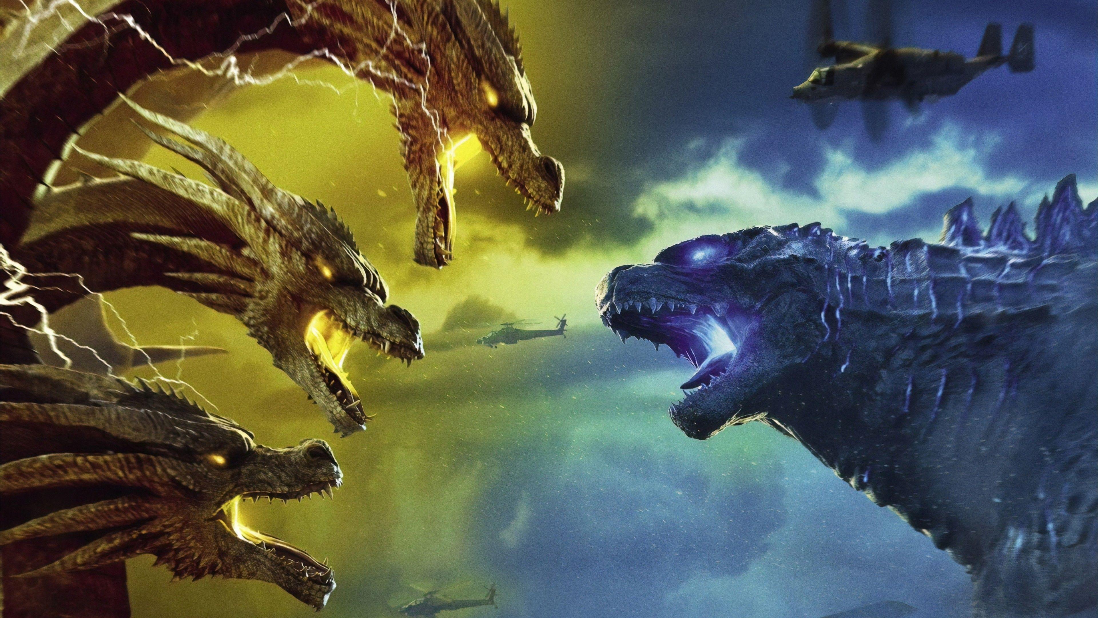 3840x2160 Godzilla King of the Monsters Final Battle 4K Wallpaper. HD
