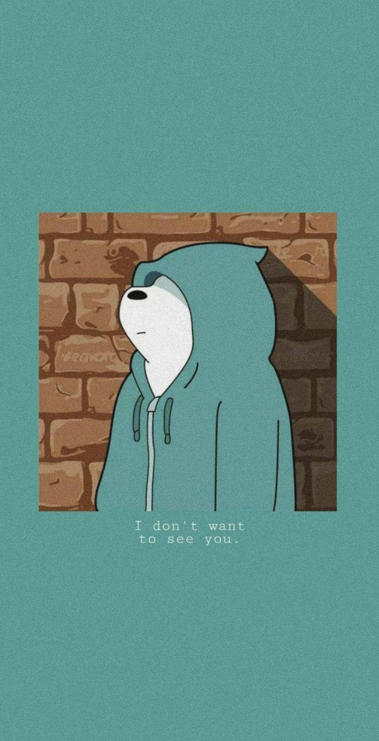 768x1499 Ice Bear With Hoodie Wallpaper