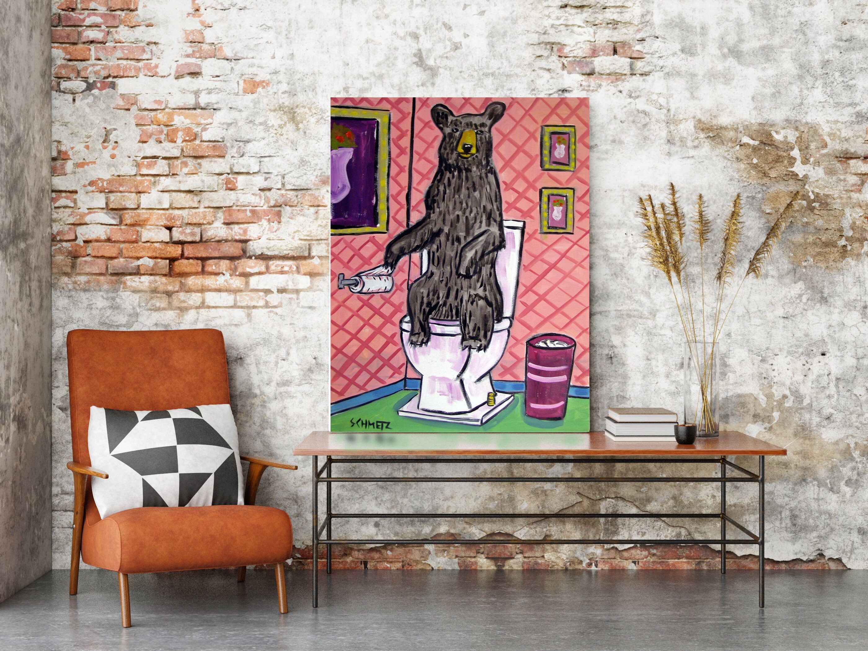 2800x2100 Black Bear in the Bathroom Animal Art