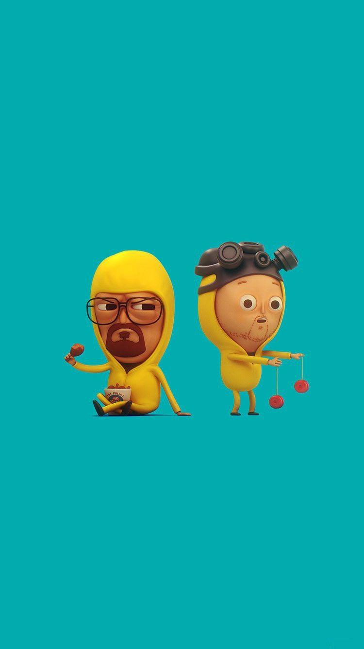 750x1334 Funny Breaking Bad Cute Walter And Jesse iPhone 6 Wallpaper