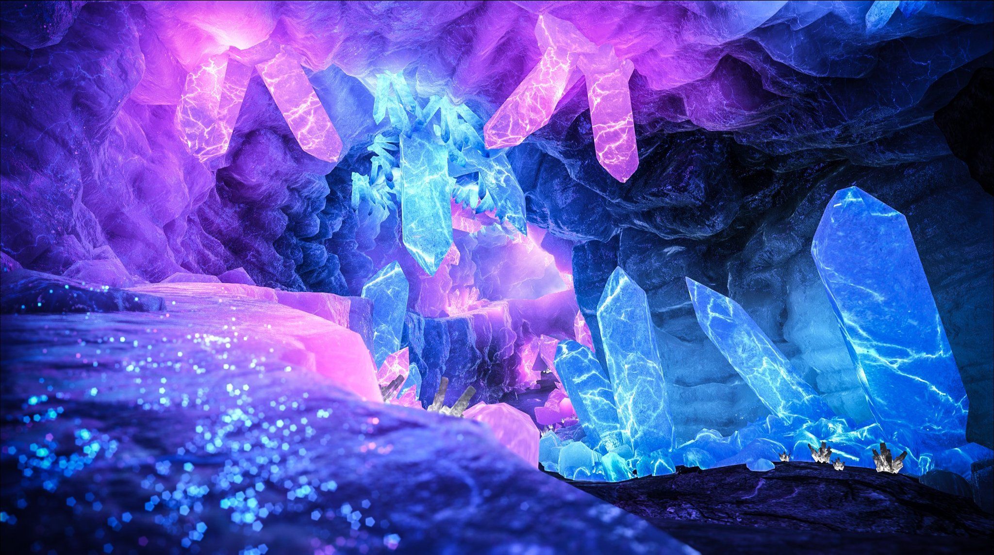 2048x1144 A crystal cave
