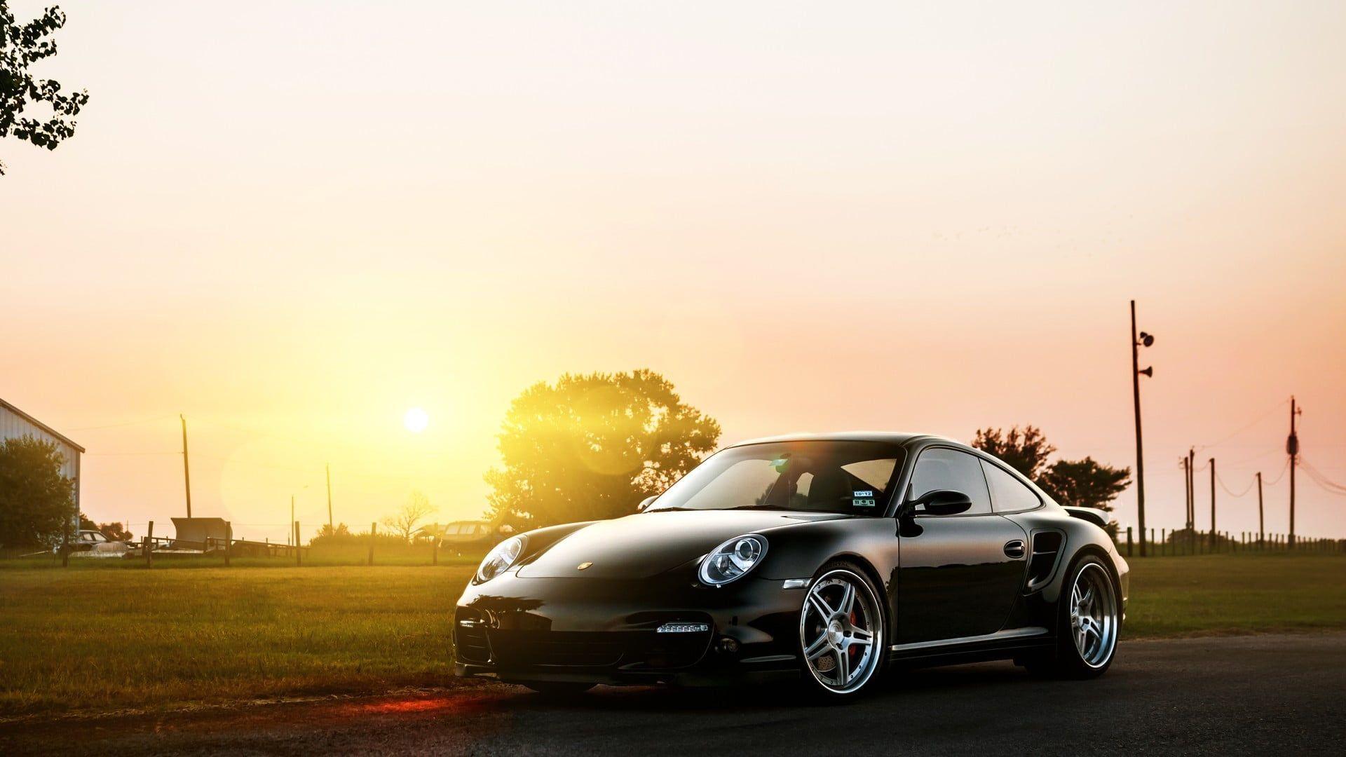 1920x1080 Black coupe, car, Porsche, Porsche 911 Turbo HD wallpaper