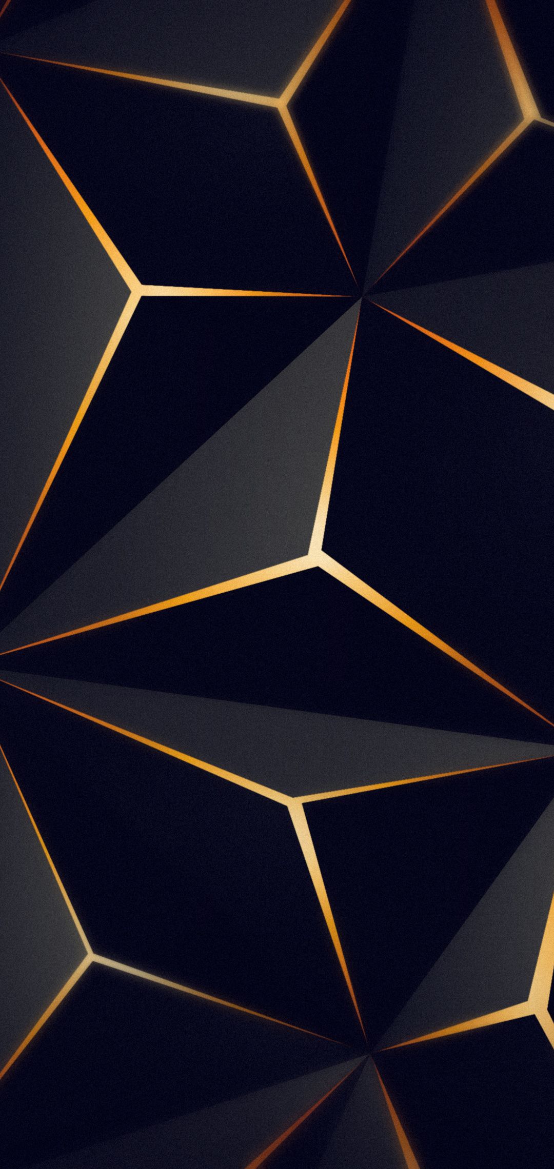 1080x2280 Triangle Solid Black Gold 4k