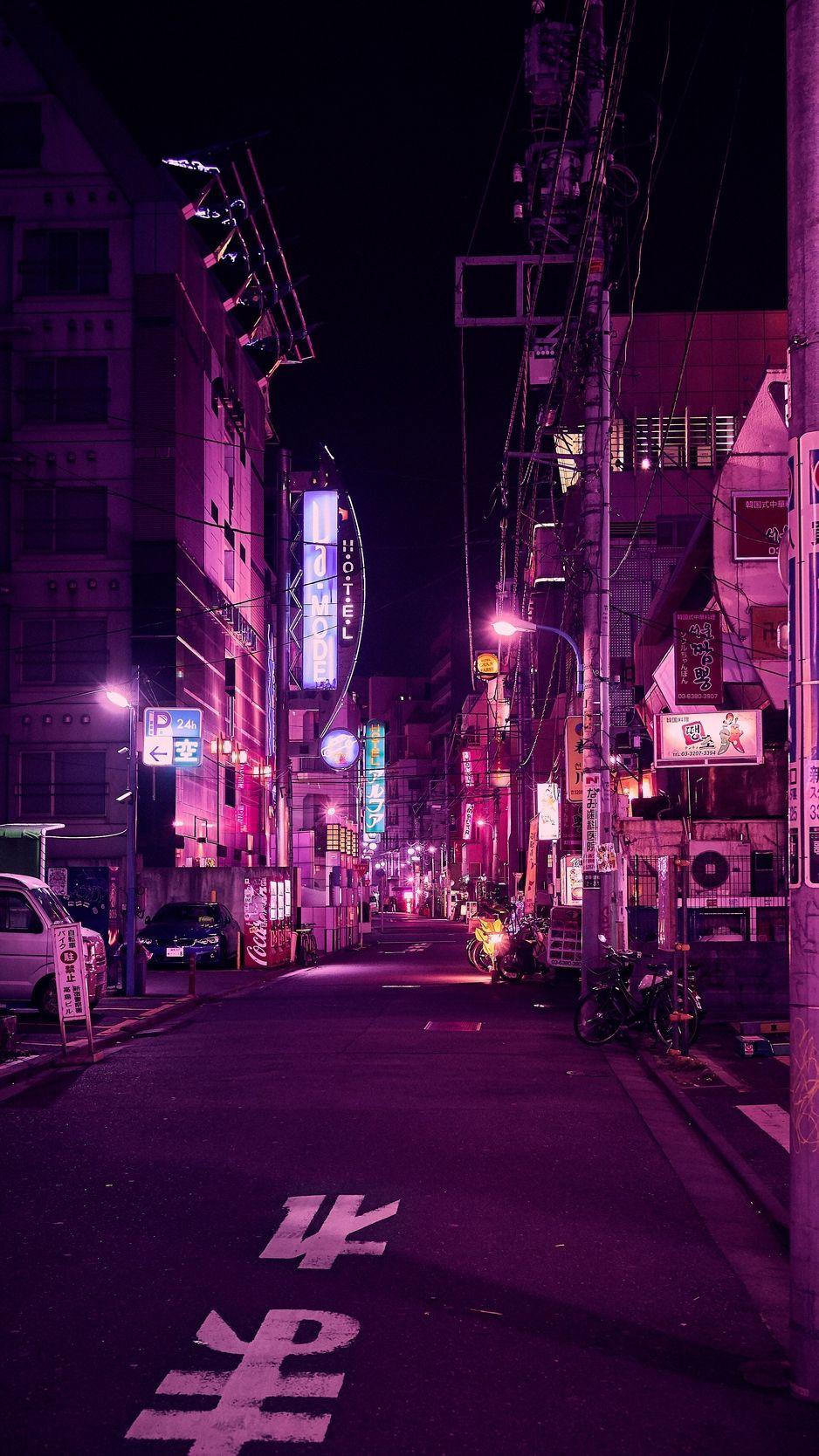 938x1668 Download wallpaper 938x1668 street, neon, night city