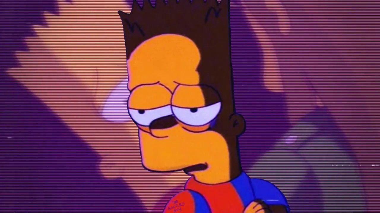 1280x720 Hình nền Bart Simpson chán nản
