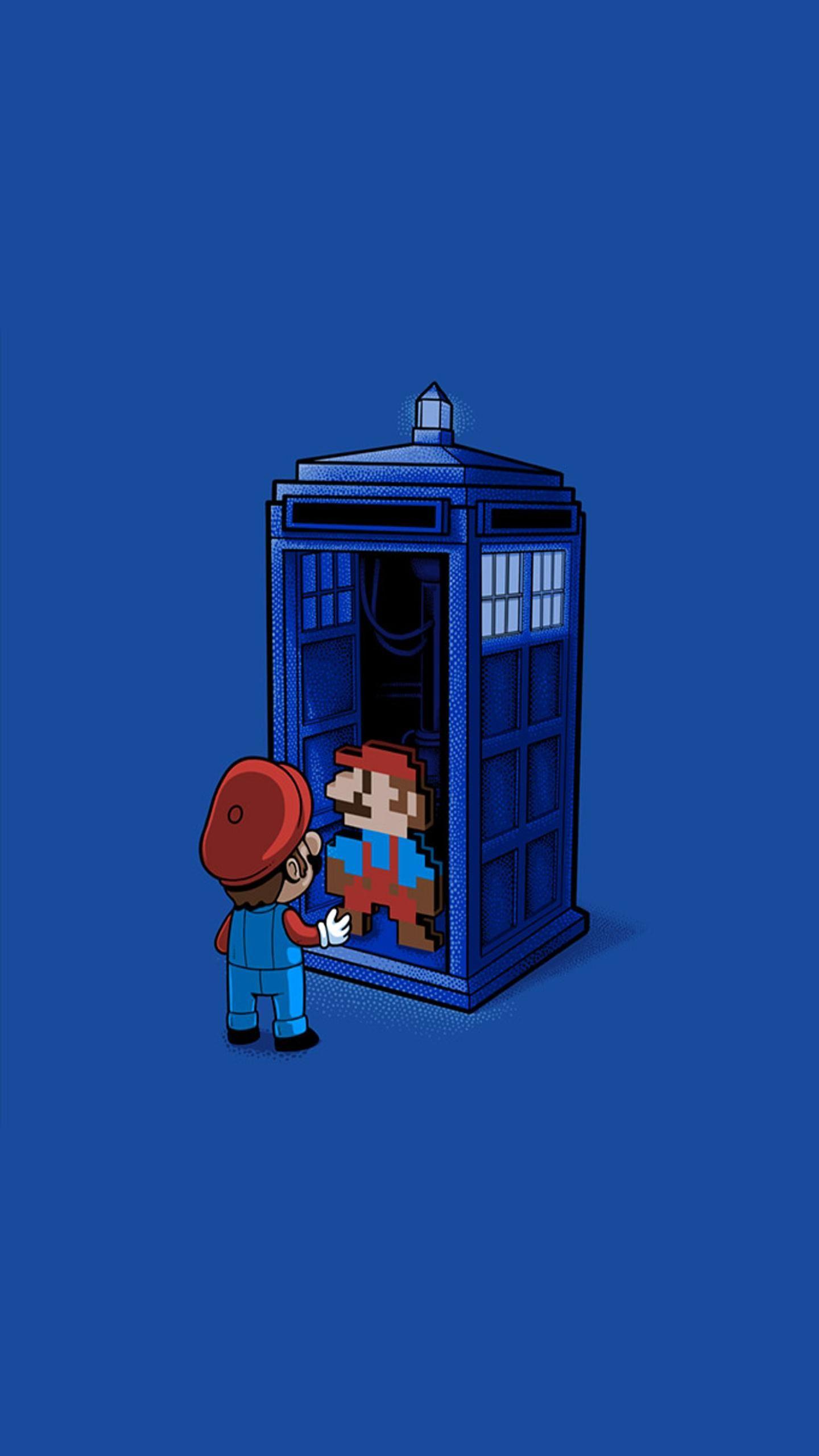1440x2560 Phone Booth Night Minimal Background HD Wallpaper