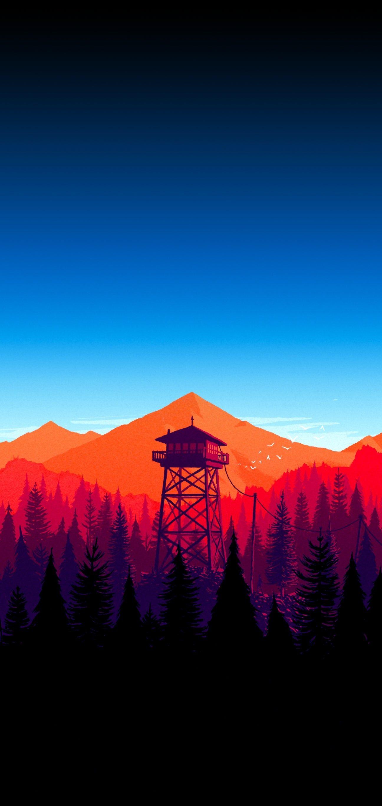1296x2736 Minimal Mountains. Smart Phone Wallpaper