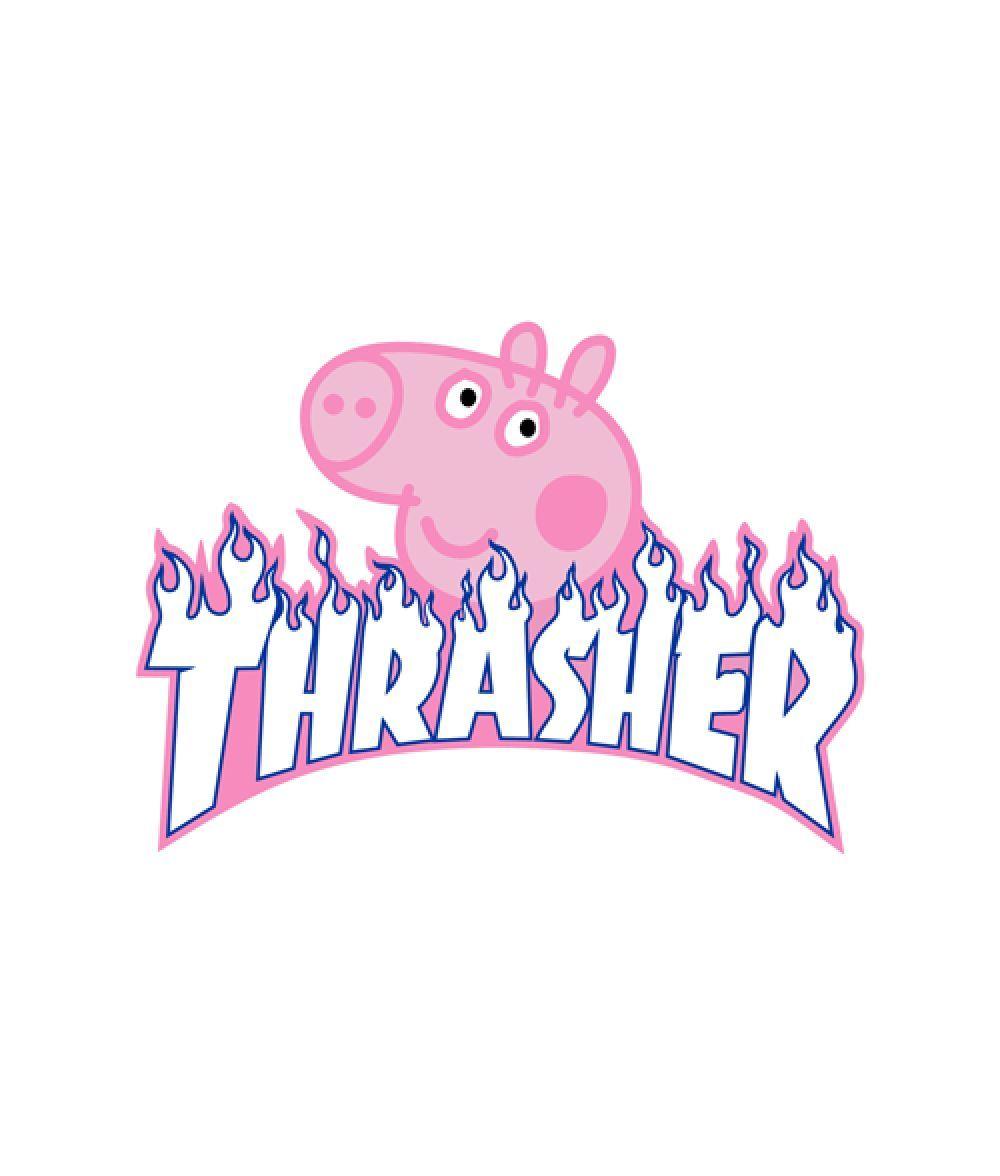 1000x1176 Peppa Pig X Thrasher Parody T Áo sơ mi.  Quần áo năm 2019