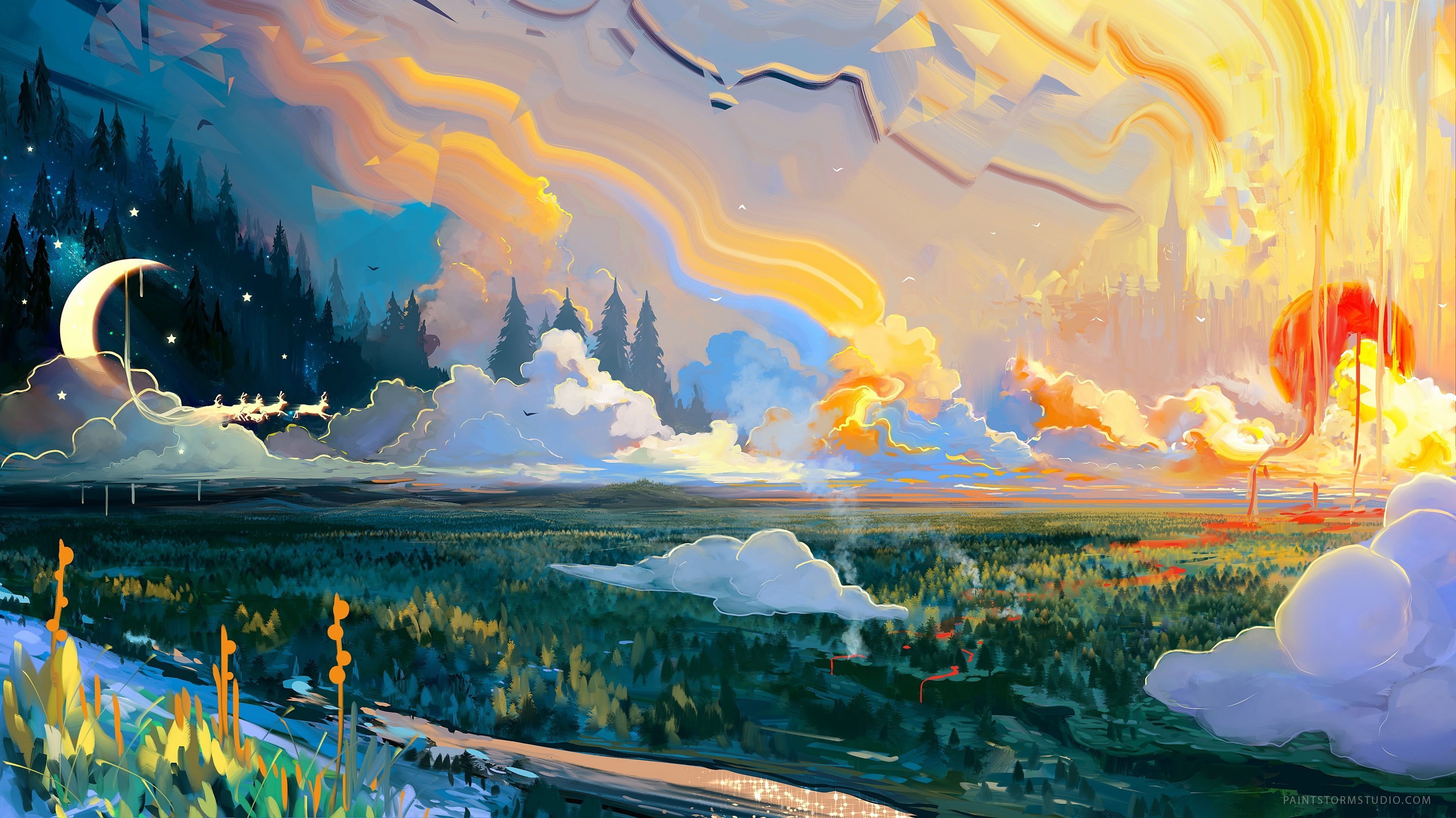 3840x2160 Fantasy Artwork Painting Wallpaper