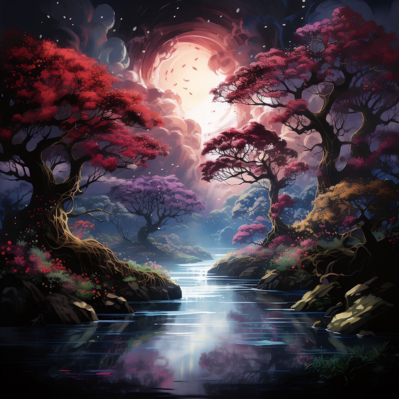 1280x1280 Download Fantasy, Wallpaper, River