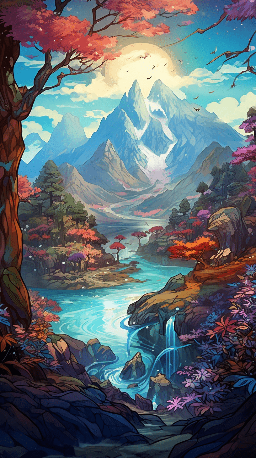816x1456 Fantasy Manga Landscapes