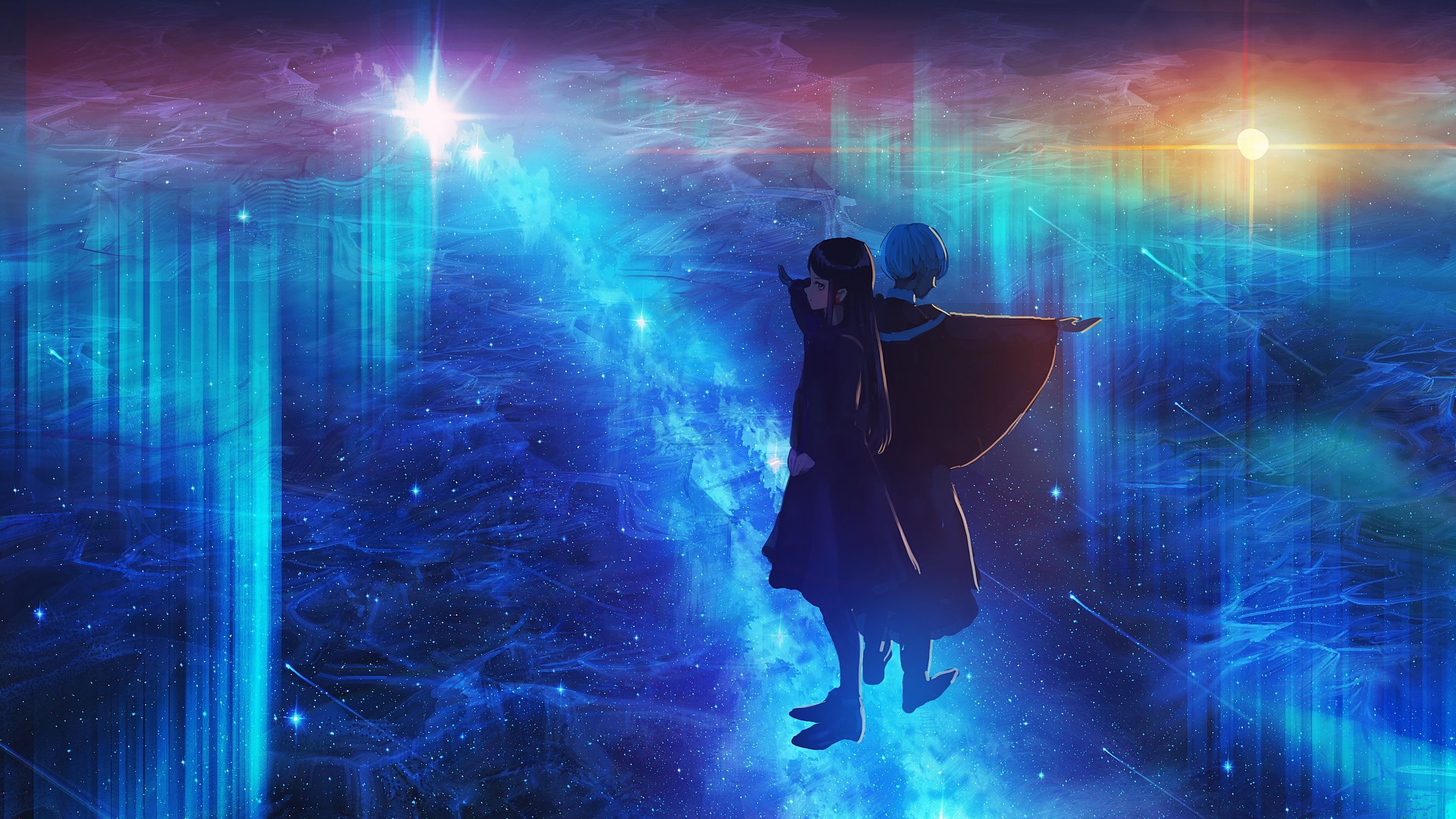 2700x1519 Mobile wallpaper: Anime, Starry Sky