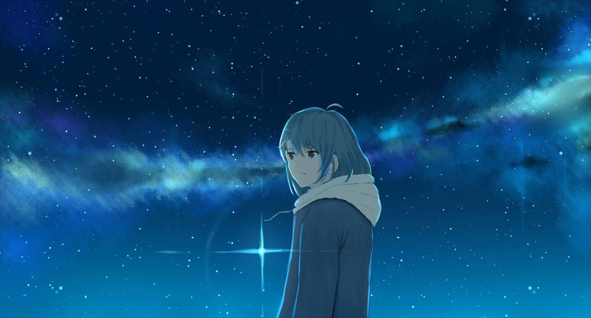 1920x1034 Stars, 1080P, Anime, Original, Girl