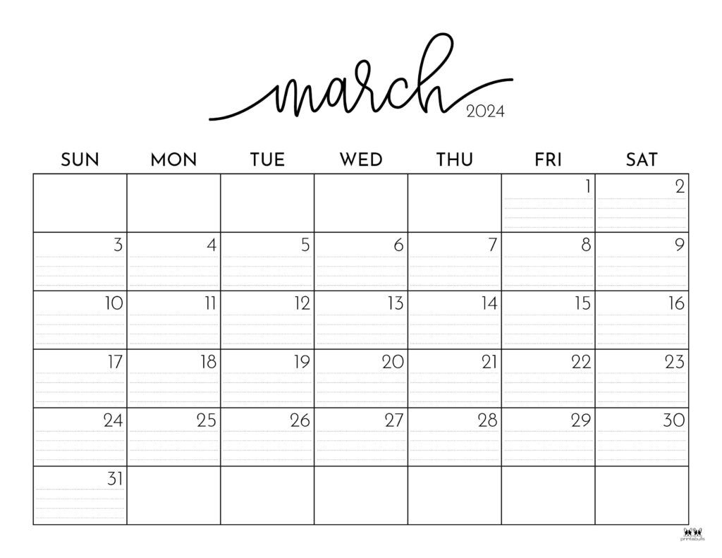 1024x791 March 2024 Calendars FREE
