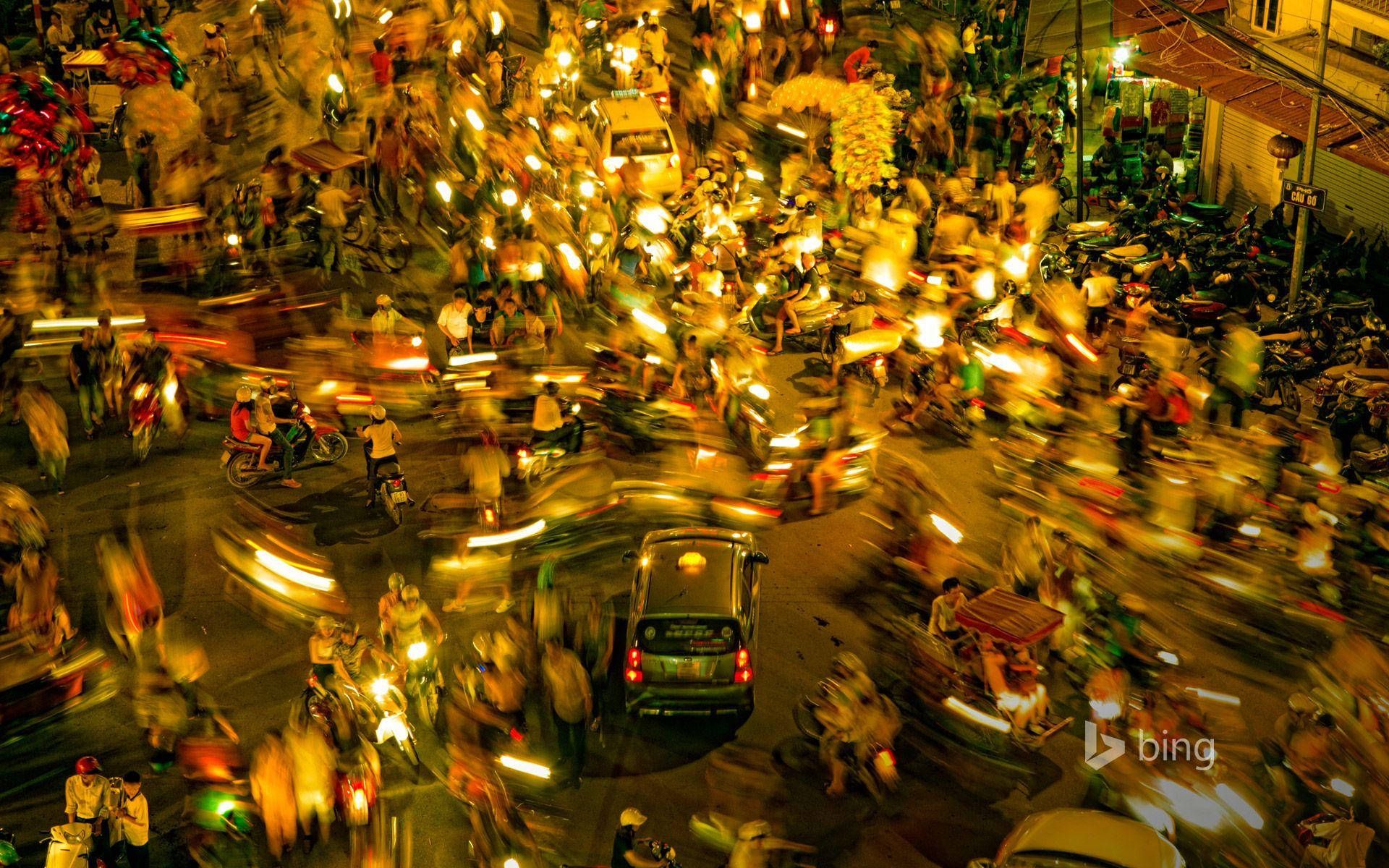 1920x1200 Crowded Metropolis Of Hanoi Wallpaper