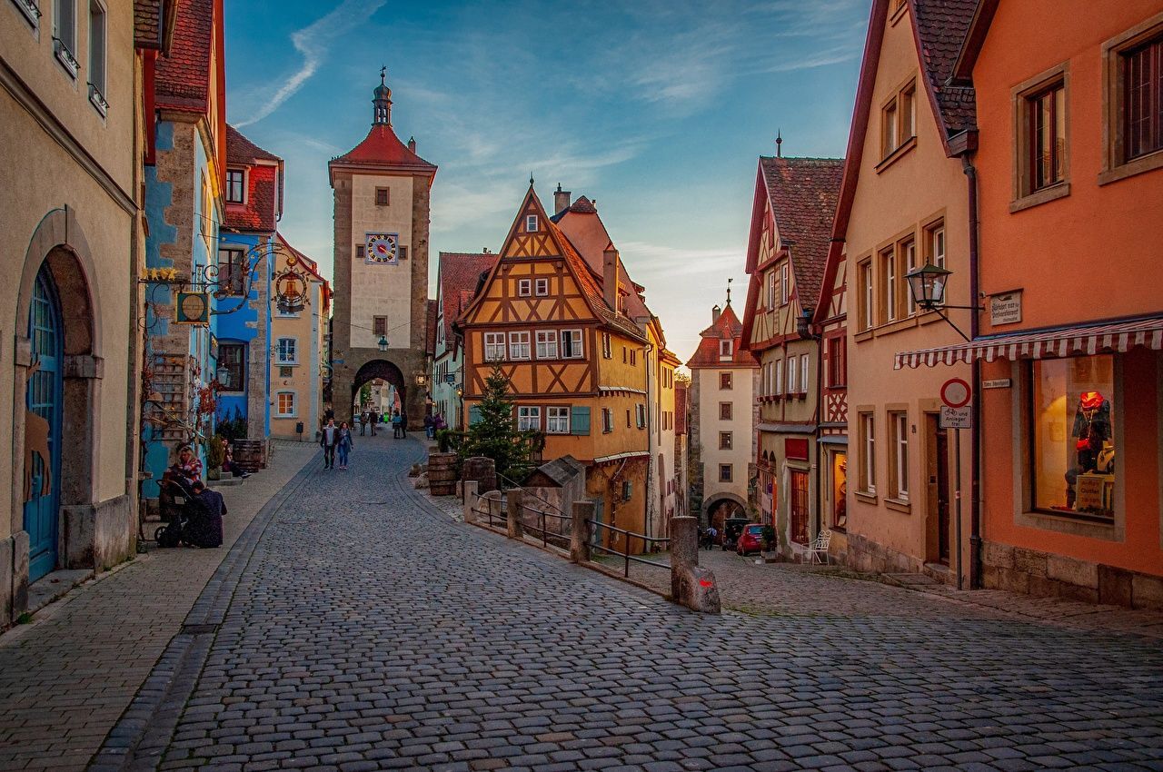 1280x850 Photo Bavaria Germany Rothenburg Street