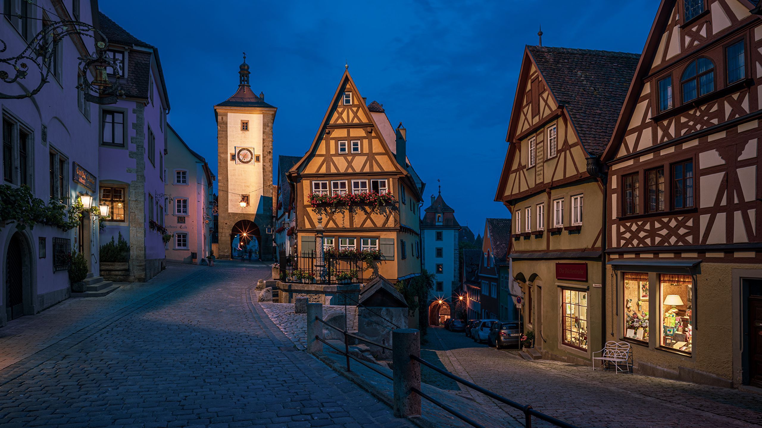 2560x1440 Photo Bavaria Germany Tower Rothenburg