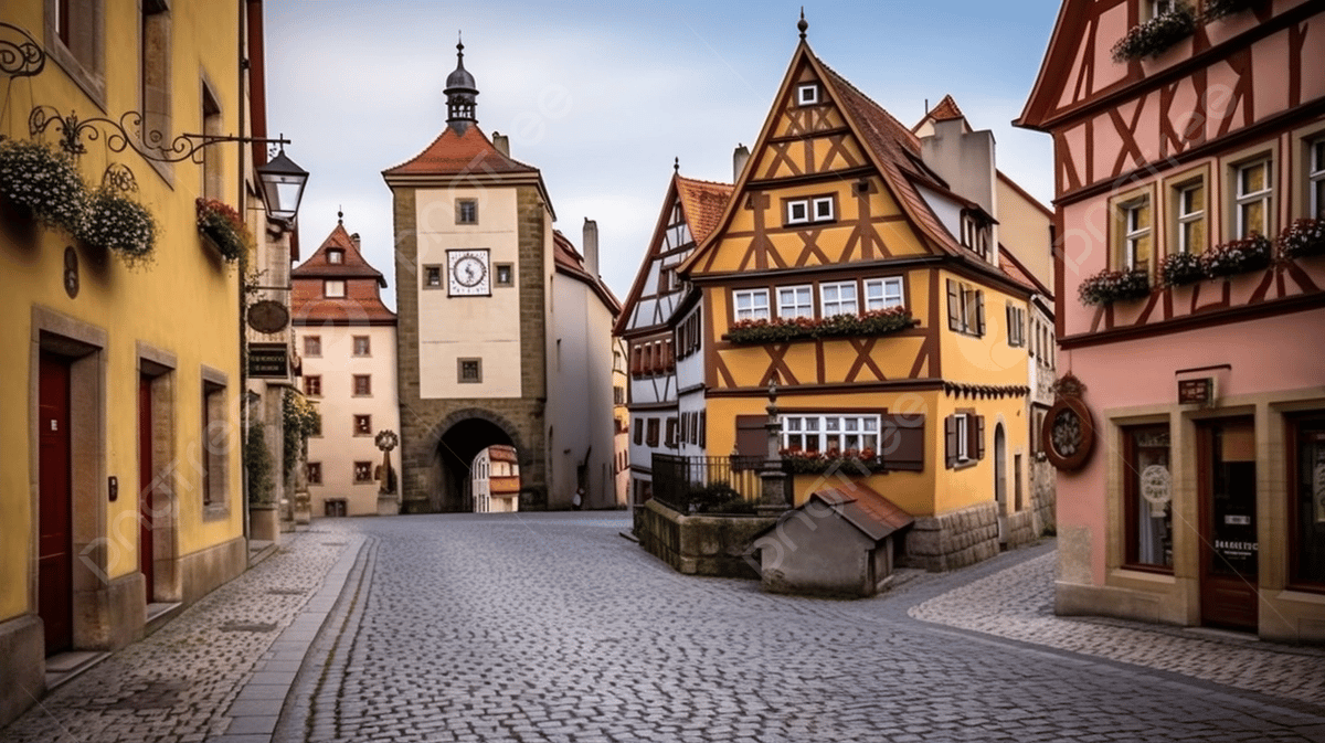 1200x673 Old German Houses Are Laying Along A