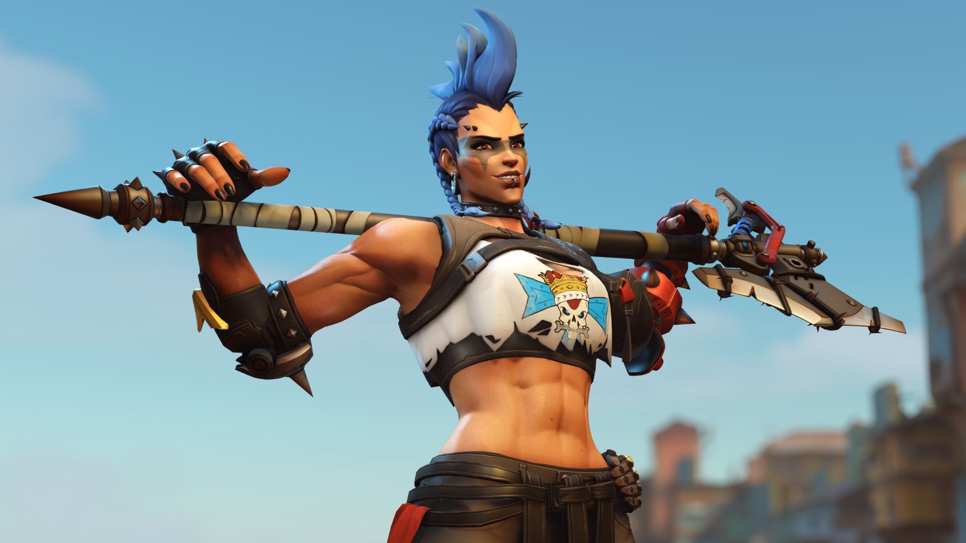 1920x1080 Junker Queen voice actor in Overwatch 2