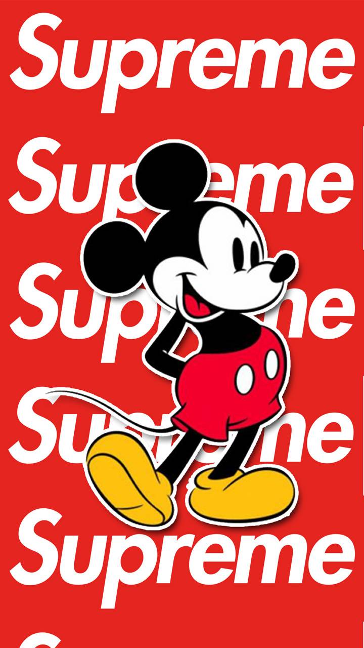 720x1280 Mickey Mouse Supreme Wallpaper