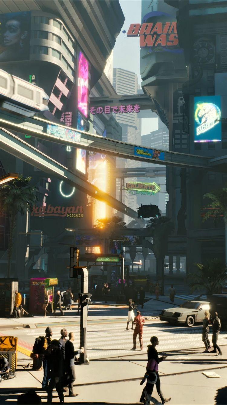 750x1334 Download 750x1334 wallpaper modern city, cyberpunk 2077